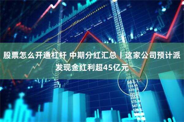股票怎么开通杠杆 中期分红汇总丨这家公司预计派发现金红利超45亿元